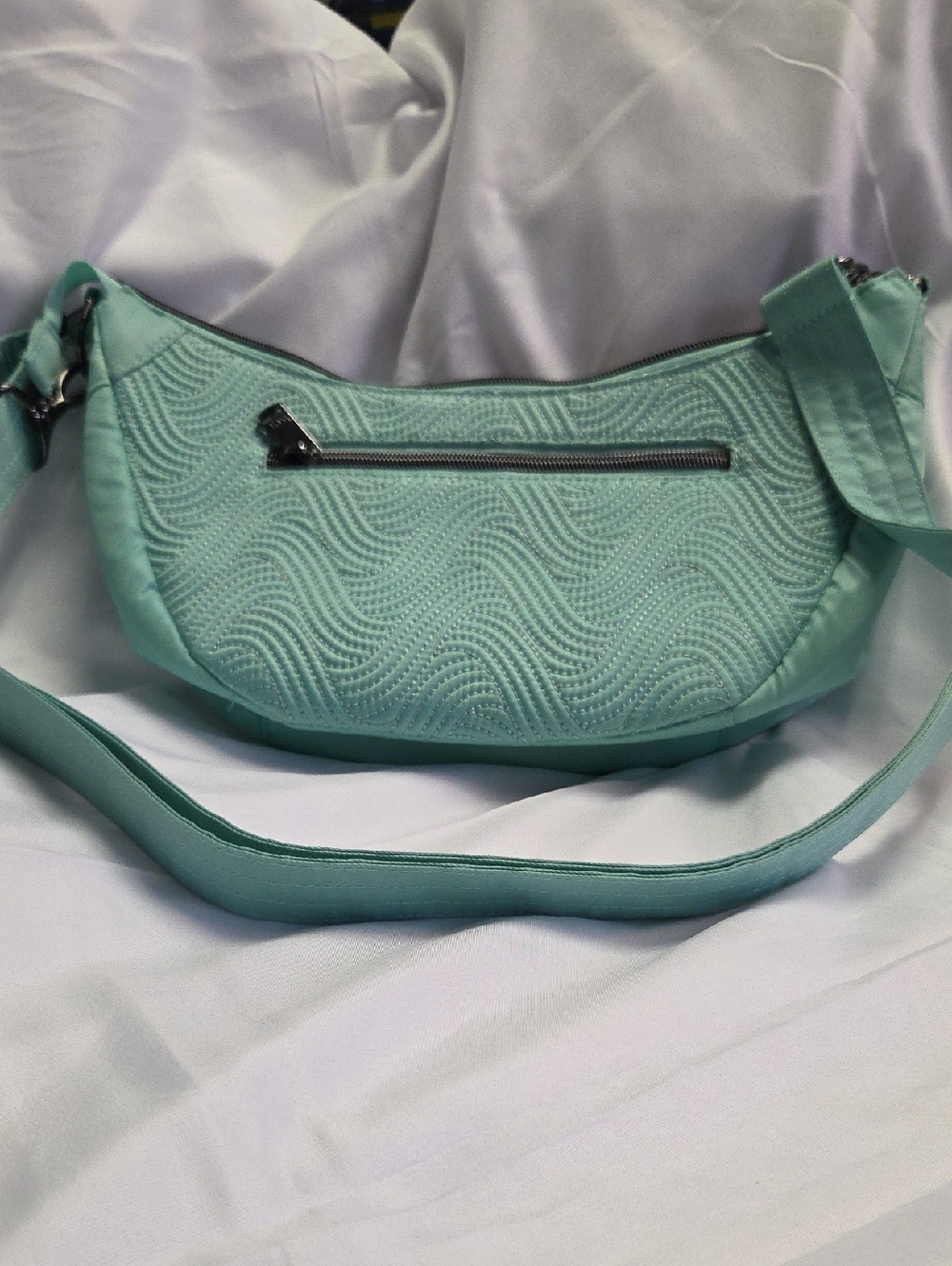 lug Mint Quilted Crescent Crossbody Bag